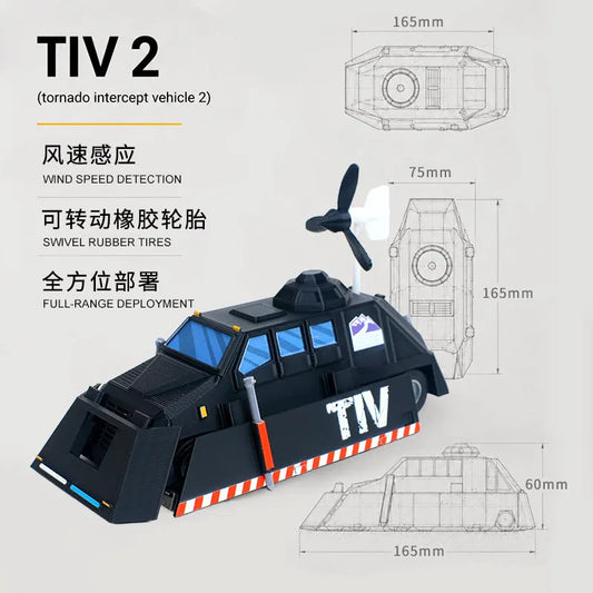 3D Printed Toy High Tech Storm Chaser, Movable And Lifting TIV2 Storm Interceptor Chaser Figure Model Collection Creative Gifts