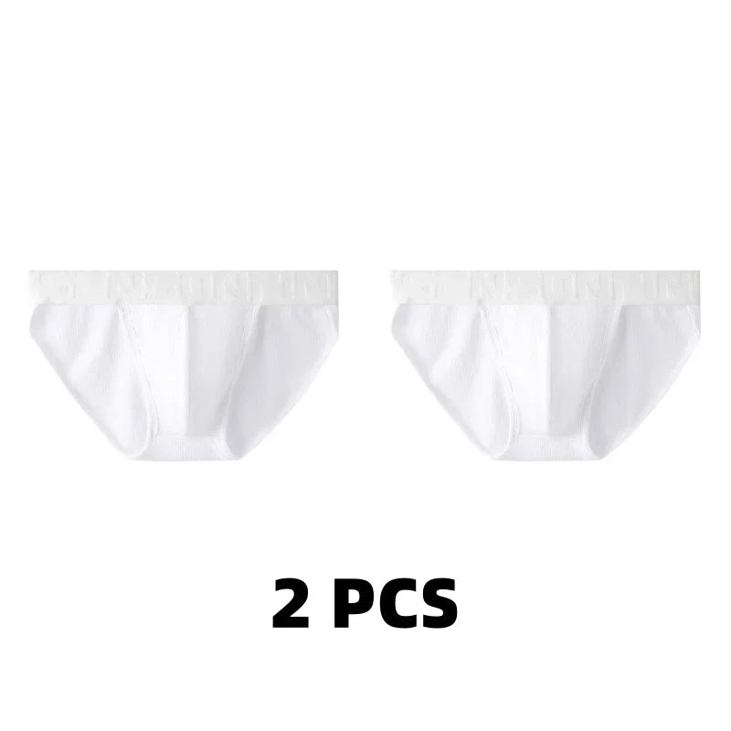 1/2/3 PCS Men's Underwear Mens Breathable Thread Modal Panties Breathable Skin Friendly Mid Rise High Fork Solid Color Briefs