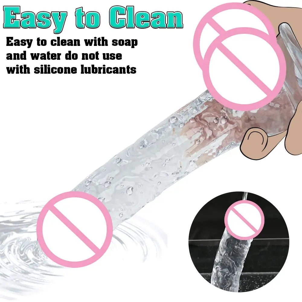 Realistic Big Dick Jelly Women Gay Penetration Vagina Anal Huge Dildo Clitoris Vaginal Masturbators 4 Size Penis Sexy Adult Toys