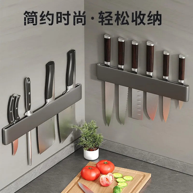 Modern Minimalism Wall-Mounted Kitchen Multi-Functional Shelf Simple Knife Holder Storage Organizer for Kitchen Knives