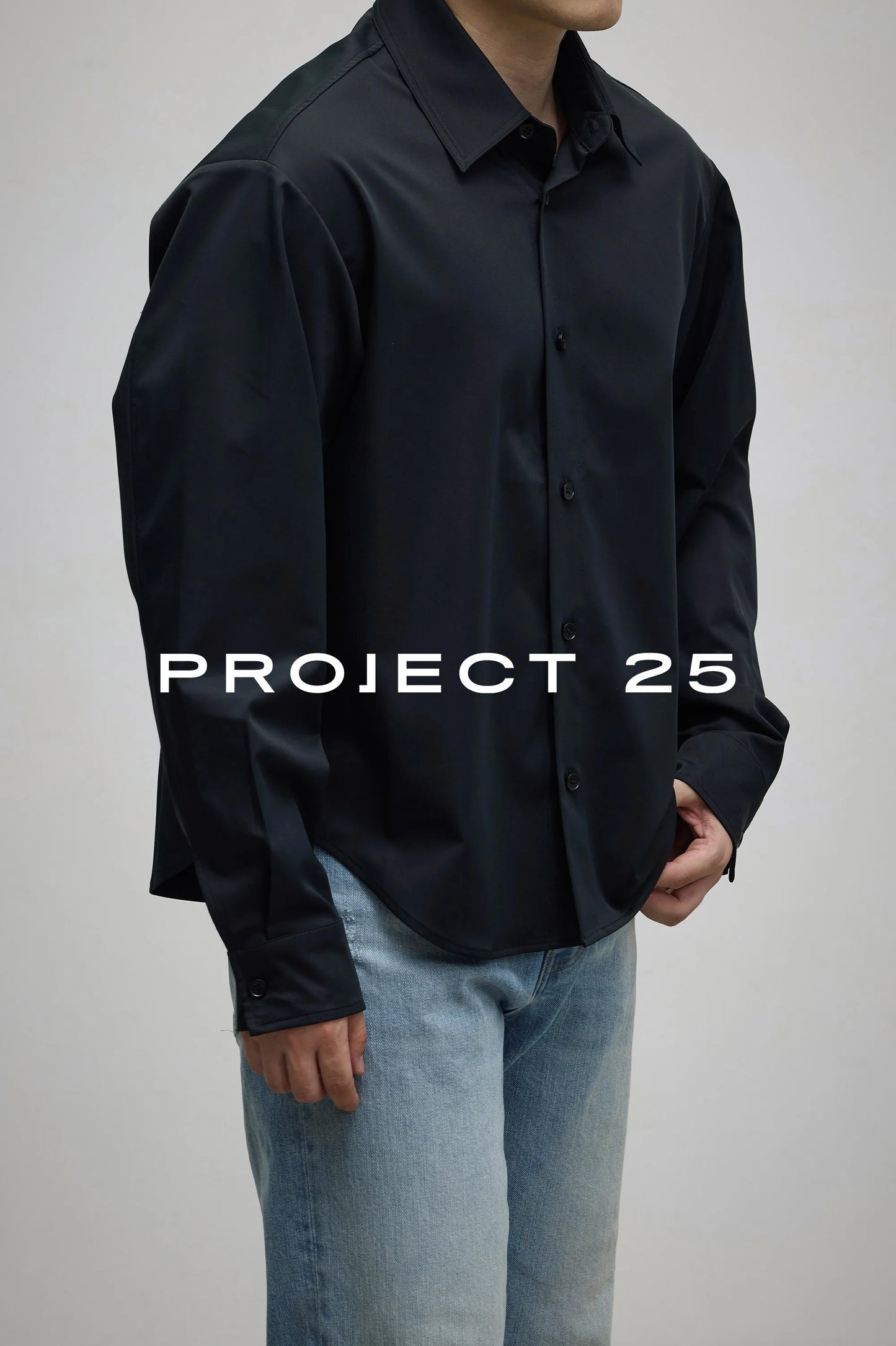 PROJECT 25 Men’s Japanese Solotex® Water-Resistant & Anti-Wrinkle Shirt – Micro-Oversized Cropped Fit, Easy-Care Casual Commuter