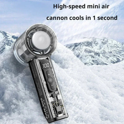 New Outdoor Fan Cooling Handheld Fan Semiconductor Refrigeration High-speed Handheld Electric Fan 3000mAh Portable Rechargeable