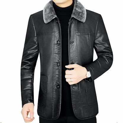 Male Leather Jacket Man Black/Brown Natural Leather And Fur Jacket Men Winter Add Fleece Coats Man Sheepskin Jacket Coats New