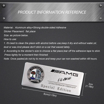 80x30mm car metal AMG badge sticker for Mercedes-Benz W203 W204 W205 W210 W211 W212 W463 W464 W164 W176 CLA CLS GLA decorate