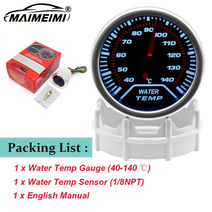 12V Boost Gauge Water Temp  2" 52mm LCD Display Turbo RPM Tachometer Oil pressure gauge with sensor -1-2.0-3.0 bar Racing Meter