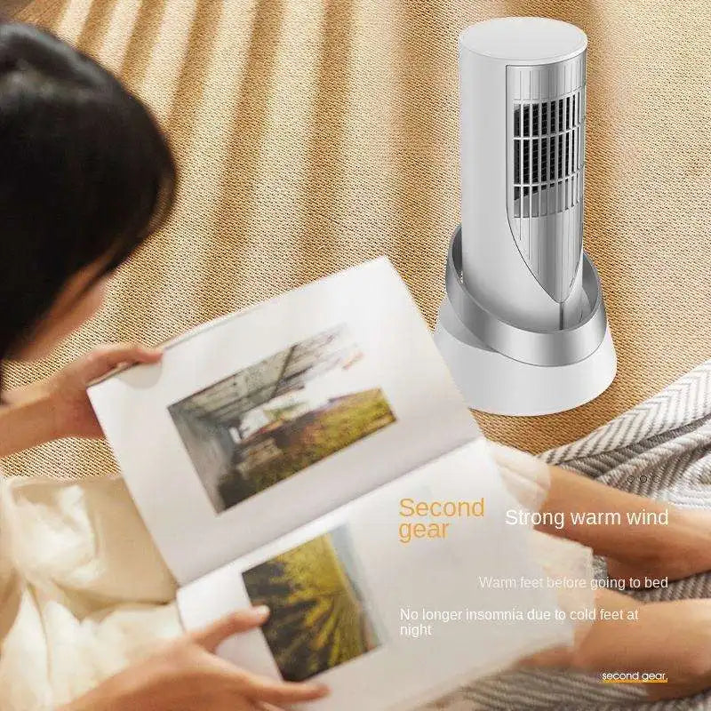 Heater with Fan Portable Desktop Electric Mini Room Fan Heater with PTC, Dormitory Desktop Energy Saving Fan Heater