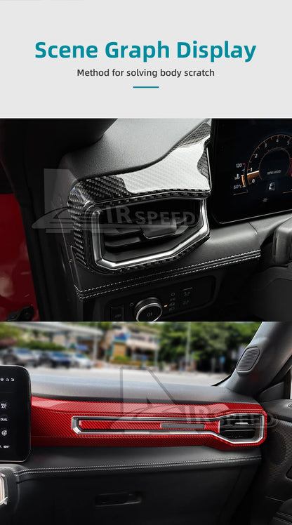Real Soft Carbon Fiber Sticker For Ford Mustang GT Dark Horse EcoBoost 2024 2025 2026 LHD RHD Car Center Console AC Outlet Trim