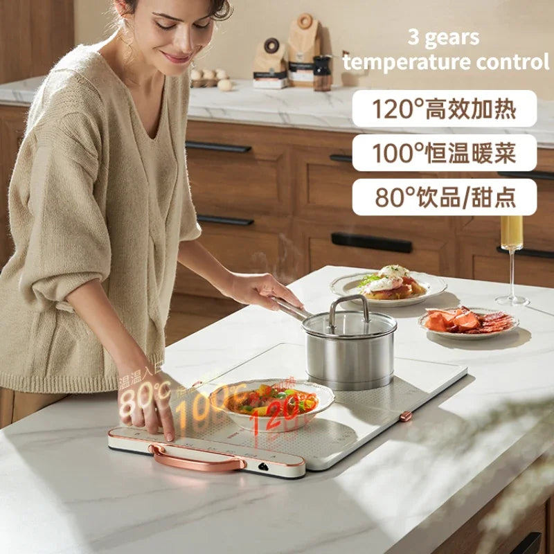 220V Foldable Warm Dishes Board Large Capacity Hot Plate Home Insulation Board Kitchen Appliance Electric Beverage Warmer кружка