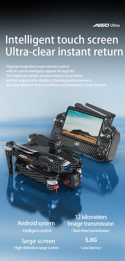 AE60 Ultra Drone 4K Camera Drone with 3-Axis Gimbal 5G GPS 360 ° Obstacle Avoidance Foldable Quadcopter 20KM Security Drone UVA