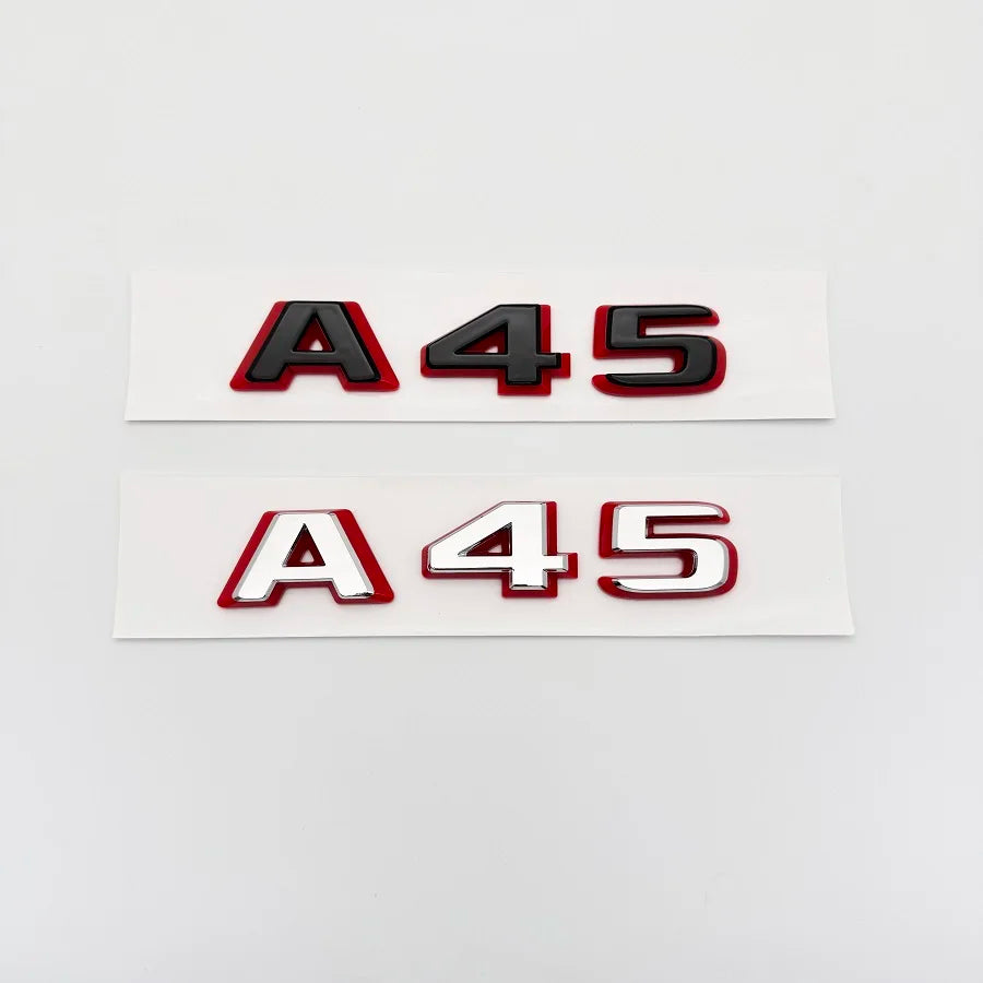 2024 New style Two tone Letters A35 A45 A45S Turbo 4matic Emblem for W177 W176 Car Fender Trunk Rear Logo Sticker