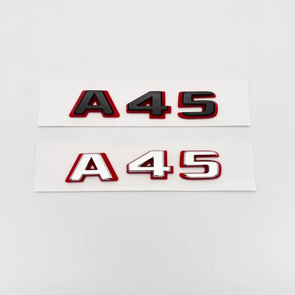 2024 New style Two tone Letters A35 A45 A45S Turbo 4matic Emblem for W177 W176 Car Fender Trunk Rear Logo Sticker