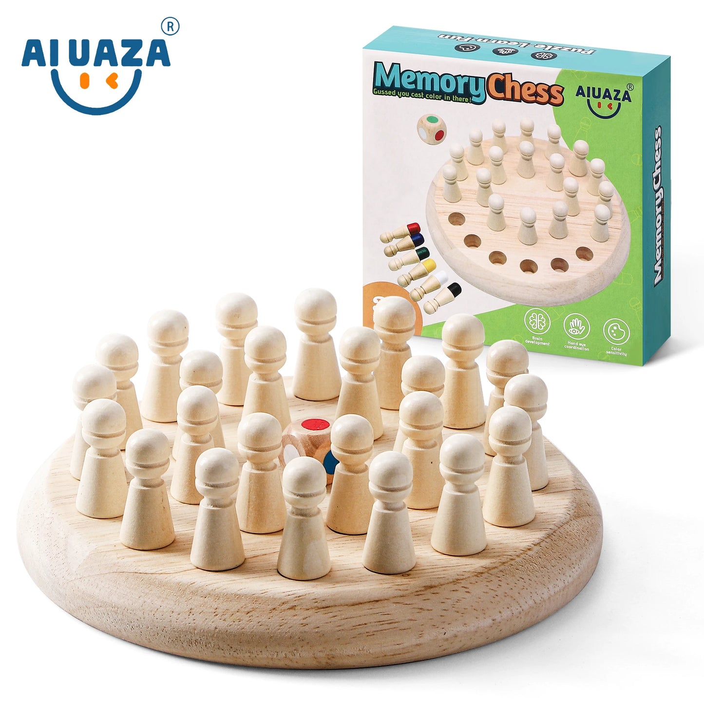 Aiuaza children's desktop memory game, family gathering game, color memory game, suitable for gatherings of 2-6 people, competit