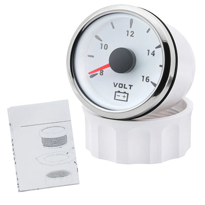 Universal 52mm volt meter Marine Auto Voltmeter 8-16V Waterproof Gauge For Motorcycle Car Boat Automobile With 7 Color Backlight