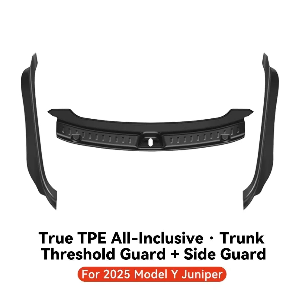 YZ For Tesla Model Y Juniper 2026 Trunk Sill Plate Protector TPE Rubber Protector Tesla Threshold Bumper Pad Prevent Scratching