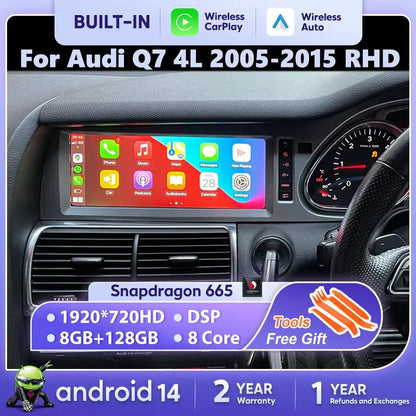 Android 14 Car Multimedia Player CarPlay For Audi Q7 4L RHD GPS Navigation Auto Radio Stereo DSP WIFI