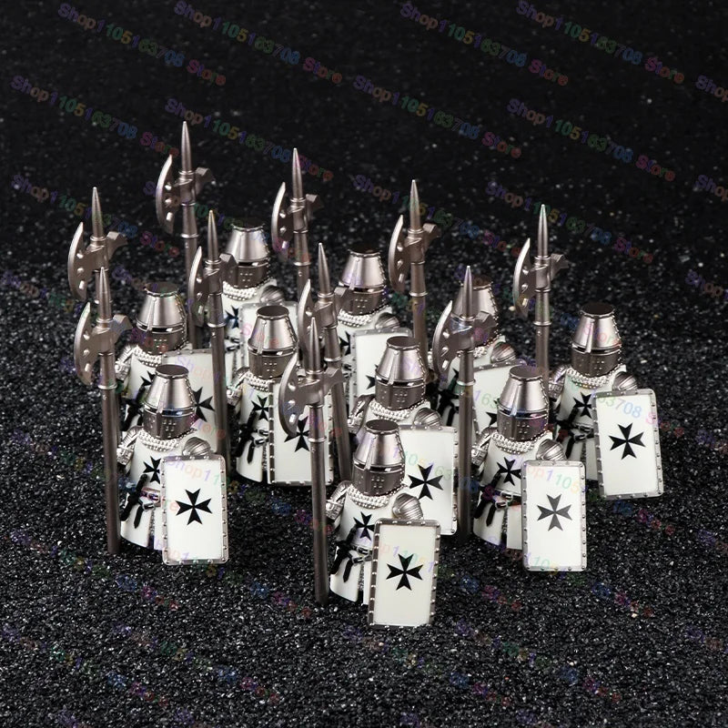 Medieval Knights Building Blocks Warrior Soldiers Crusaders Hospital Teutonic Knight Legion Figures Block Toys Accessories
