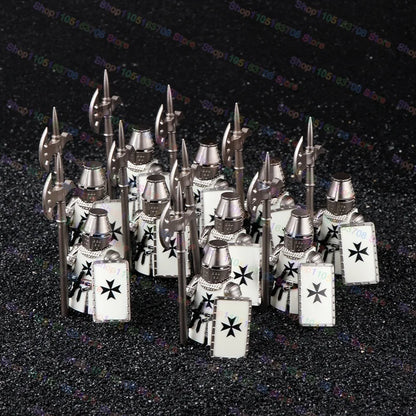 Medieval Knights Building Blocks Warrior Soldiers Crusaders Hospital Teutonic Knight Legion Figures Block Toys Accessories