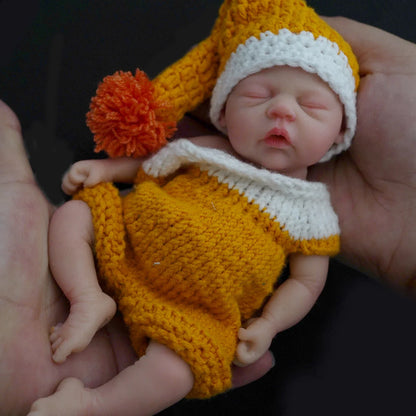 7" Micro Preemie Full Body Silicone Baby Adorkable Doll Theo Lifelike Mini Reborn Doll Surprice Children Anti-Stress