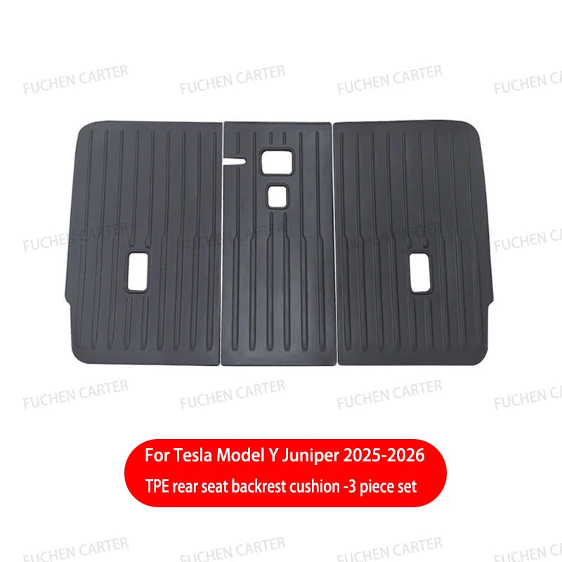 For Tesla Model Y Juniper 2025 2026 TPE Car Front Rear Trunk Mat Waterproof Wear-resistant All Weather Trunk Mats Backrest Mats