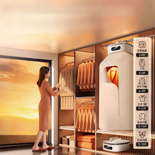 Portable dryer AI humidity recognition mite removal protective clothing light sound operation multi-functional winter heater