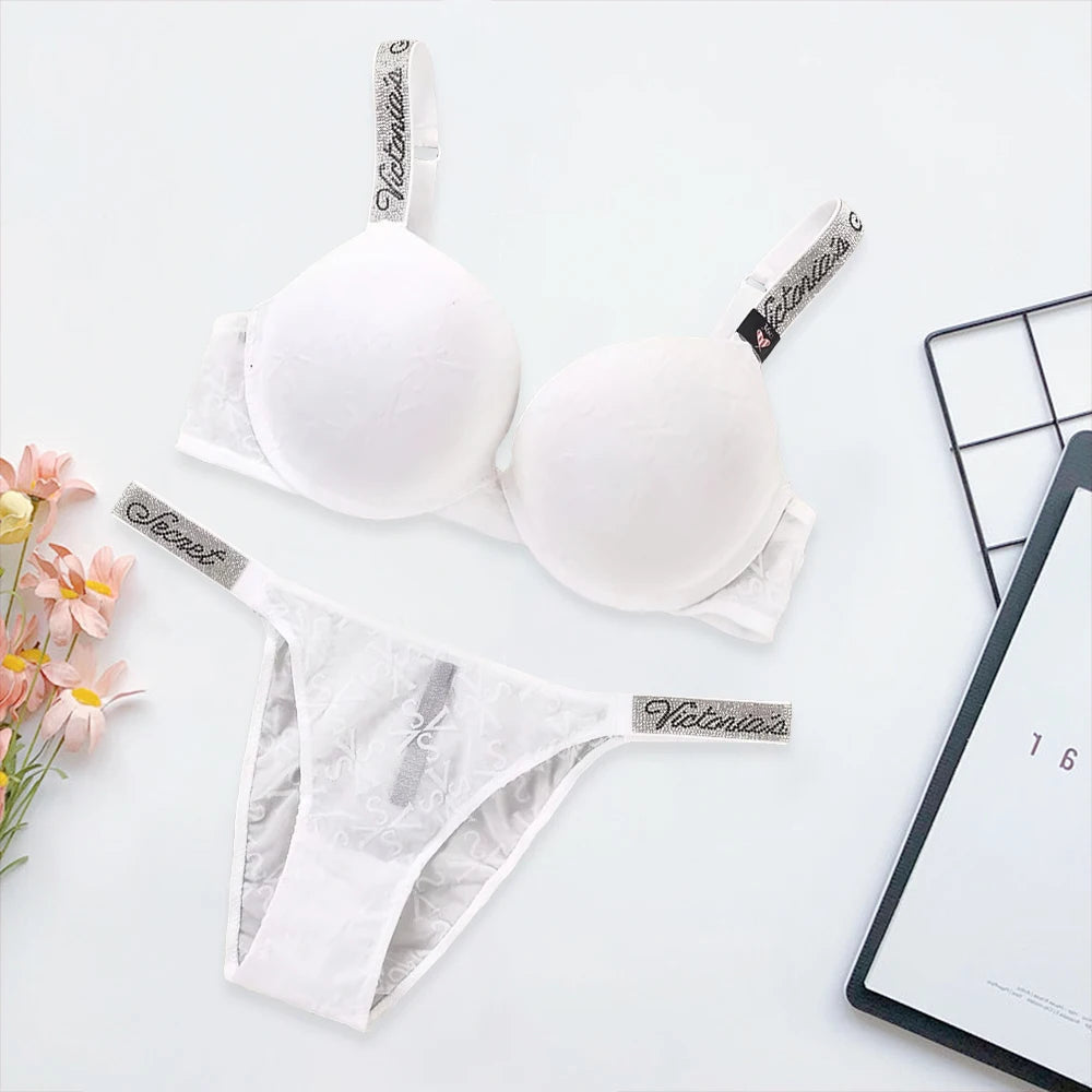 Sexy Lingerie Sporty Classic Padded Adjustable push up Lingerie Underwear Set Bras and Panty Set Victoria's Secret Women's