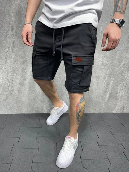 Men's Cargo Shorts Casual Work Pants Loose Fit High Street Short Pants Clothing Drawstring Sports Male Outfit Shorts
