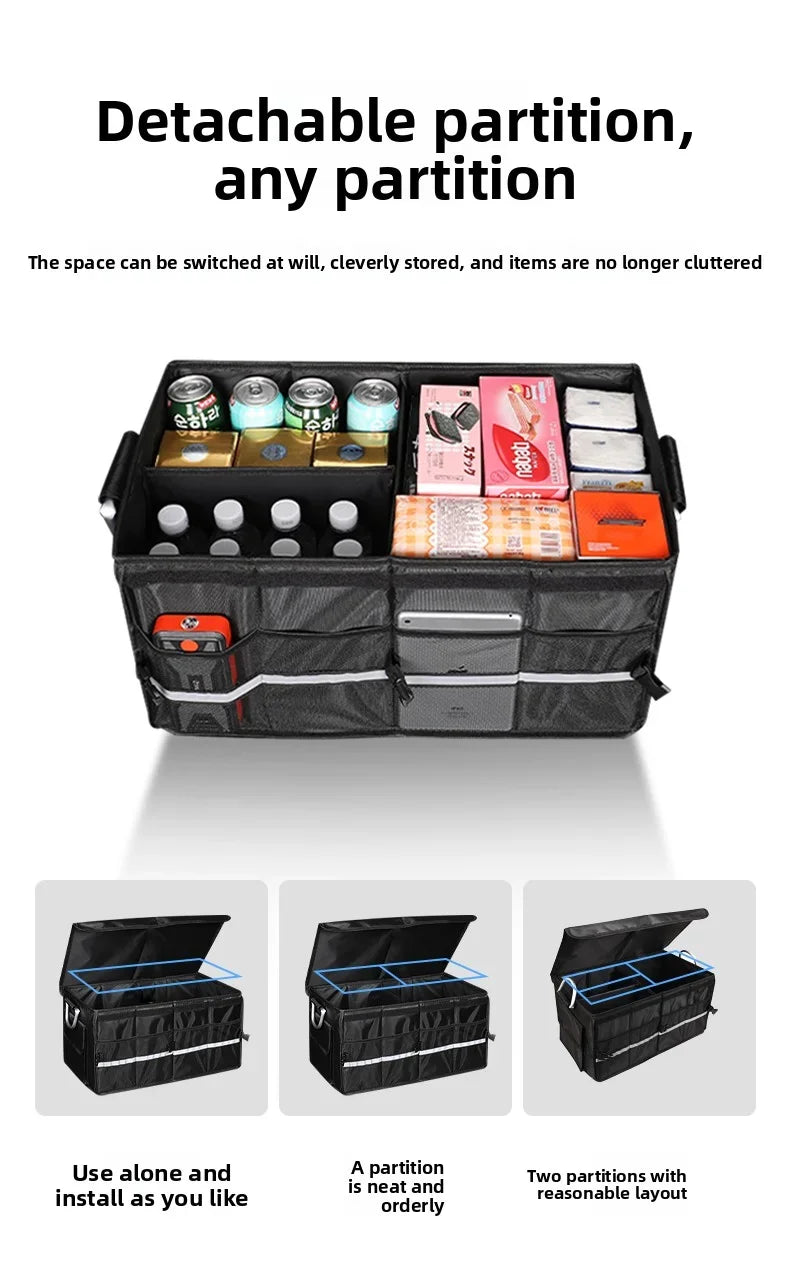 Oxford Cloth Car Storage Box Trunk Storage Organizer Foldable Multifunctional Car Camping Storage Bag Storage Rack