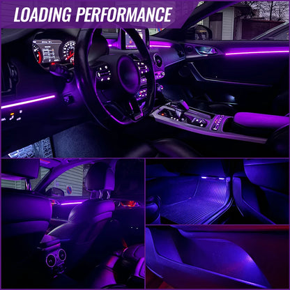 Universal 43-inch RGB Car Interior Lighting Kit with App Control - 64 Colors & 8 Dynamic Modes