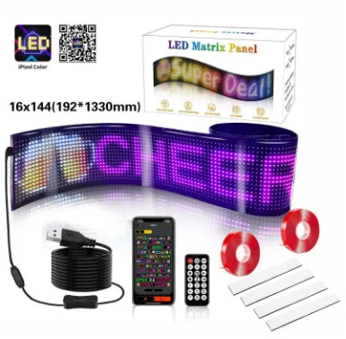 APP Remote Control Truck Devil Eye LED Pixel Panel Light 5V/2A DIY Custom Text Lighting Scrolling Foldable For Board Windshield
