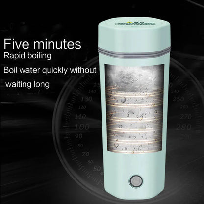 Portable Electric Kettle for Travel - Small Electric Thermos/Heating Cup/Bottle - Quick Boiling Hot Water Boiler/Heater/Warmer