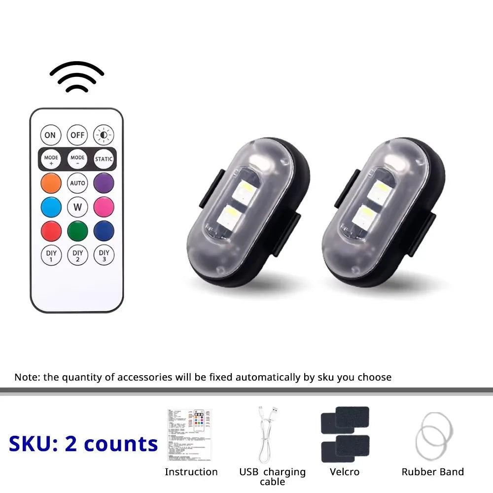 LED Portable Party Lights Remote Control Wireless Lighting Rechargeable Car Footwell Light Under Glow Kit Accessories Gift