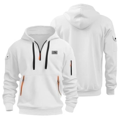 Men's hooded sports shirt casual sports jacket retro long-sleeved multi-pocket casual loose-fitting coat hoodie