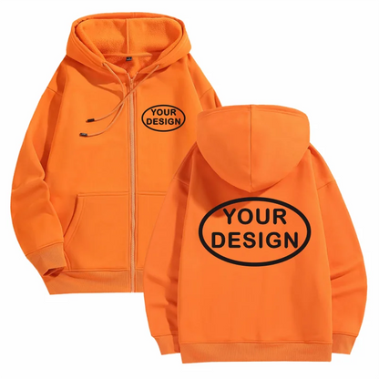 Customize Your Logo Zipper Sweatshirt For Men And Women Loose Casual Fashionable Long Sleeved Sportswear Personalized Embroidery