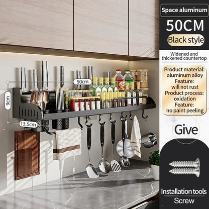 Kitchen Spice Storage Knives Holder Knife Stand Spice Rack Organizer Knives Holder Spoon and Chopsticks Rest Hanging Organizers