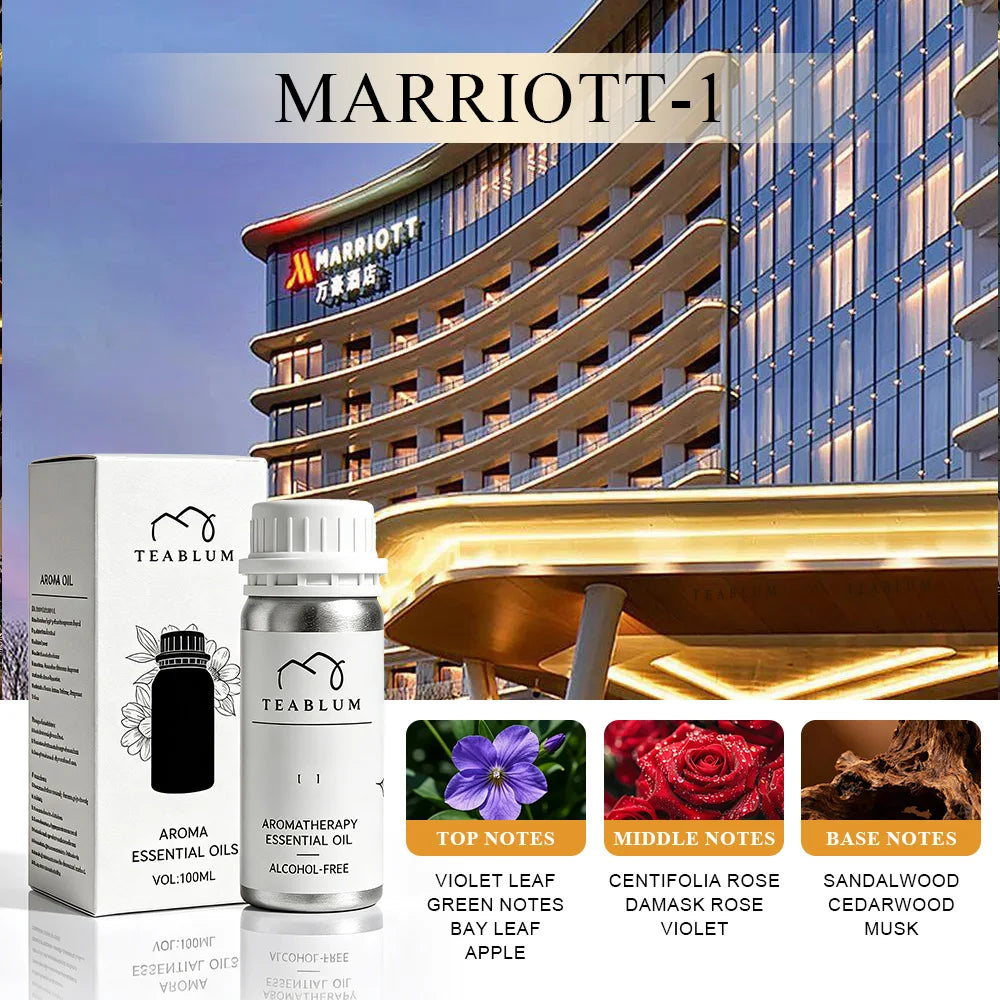 TEABLUM 100ML Aromatic Hotel Essential Oil Hotels Home Air Freshener Pure Plant Essential Oil Alcohol Free for Electric Diffuser