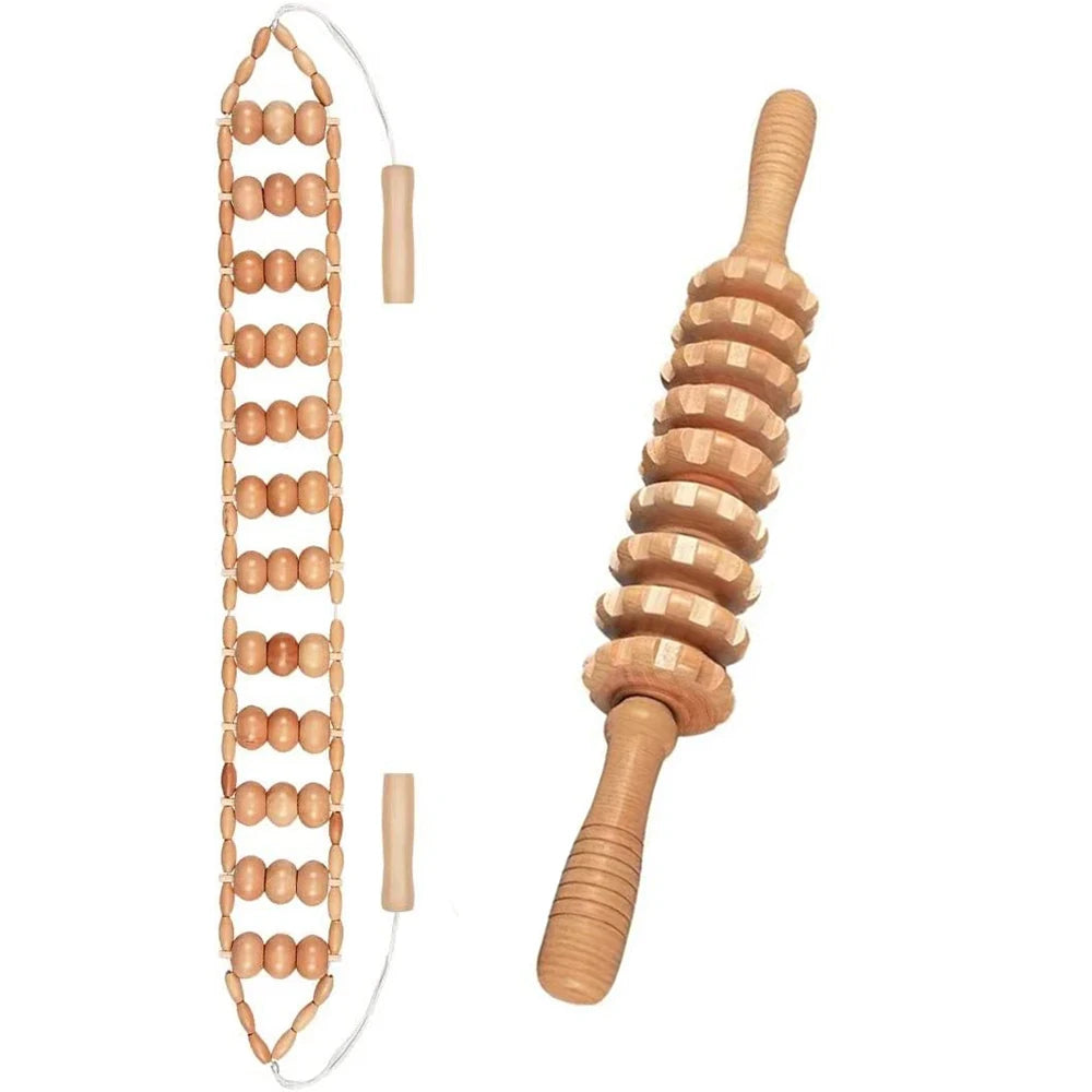 Wood Therapy Massage Tools, Wood Lymphatic Drainage Massage Tools Set for Body Sculpting, Maderoterapia Kit for Anticellulite