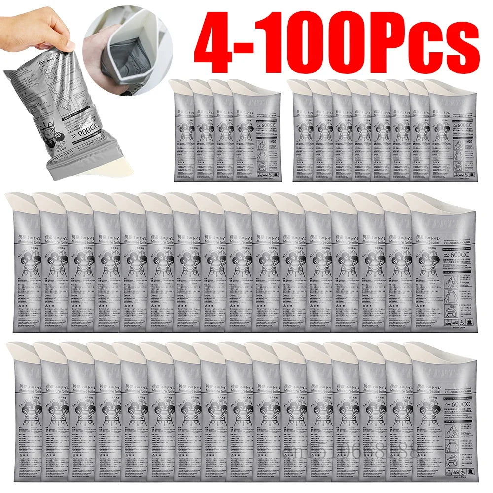 4-100Pc Outdoor Emergency Urine Bags 600ml Disposable Travel Mobile Toilet Portable Urinal Bag for Female Baby Male Vomiting Bag