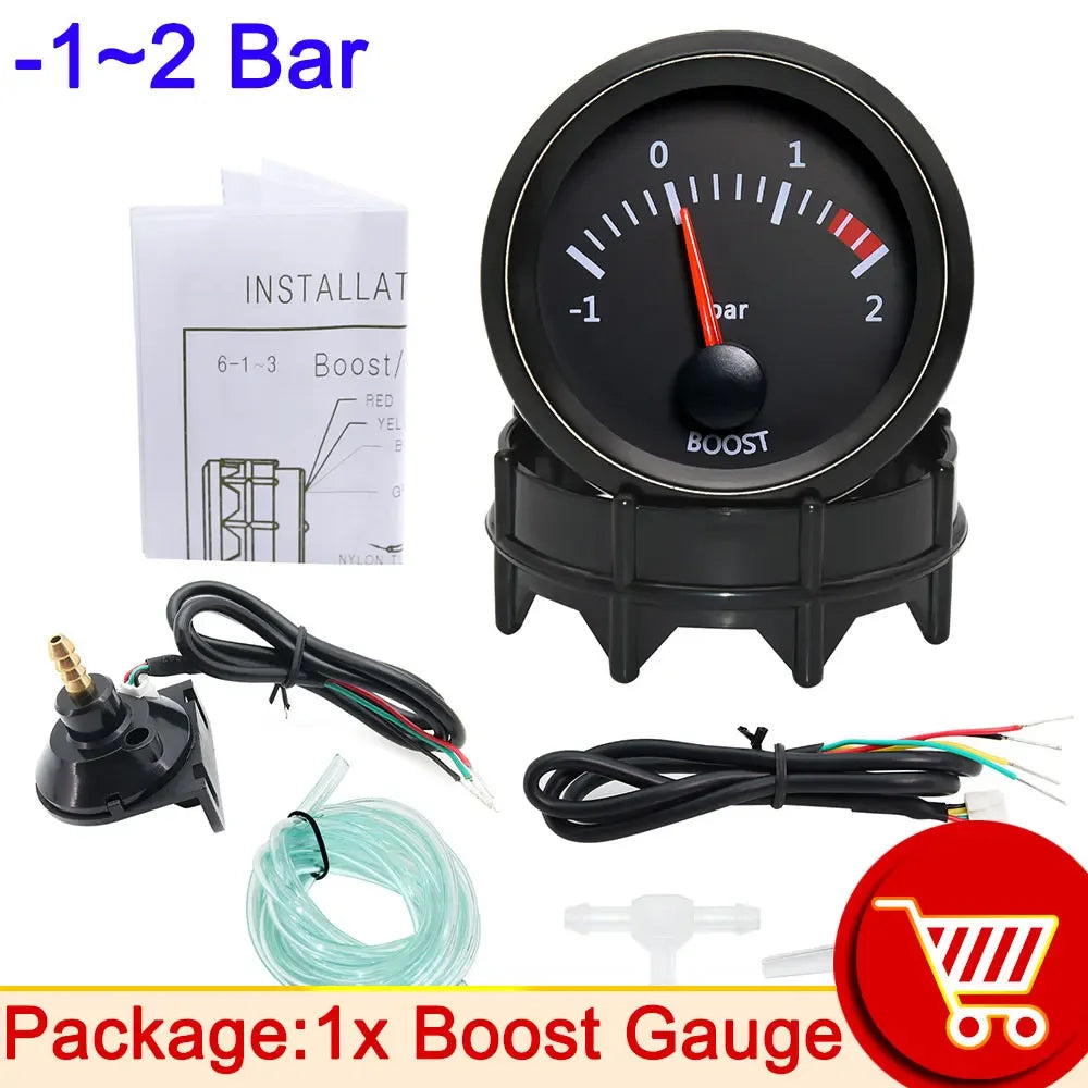 AD 52mm Water Temp/Oil Temp/Voltmeter/Oil Press BAR PSI /Vacuum/Boost Gauge/Air Fuel Ratio/EGT Gauge With Sensor Fit for 12V Car