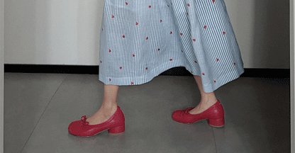 Blue Striped Linen Set Women's Long Sleeve Heart Print Blouse Half Skirt Two Piece Set Summer Fashion Ensemble for Young Women