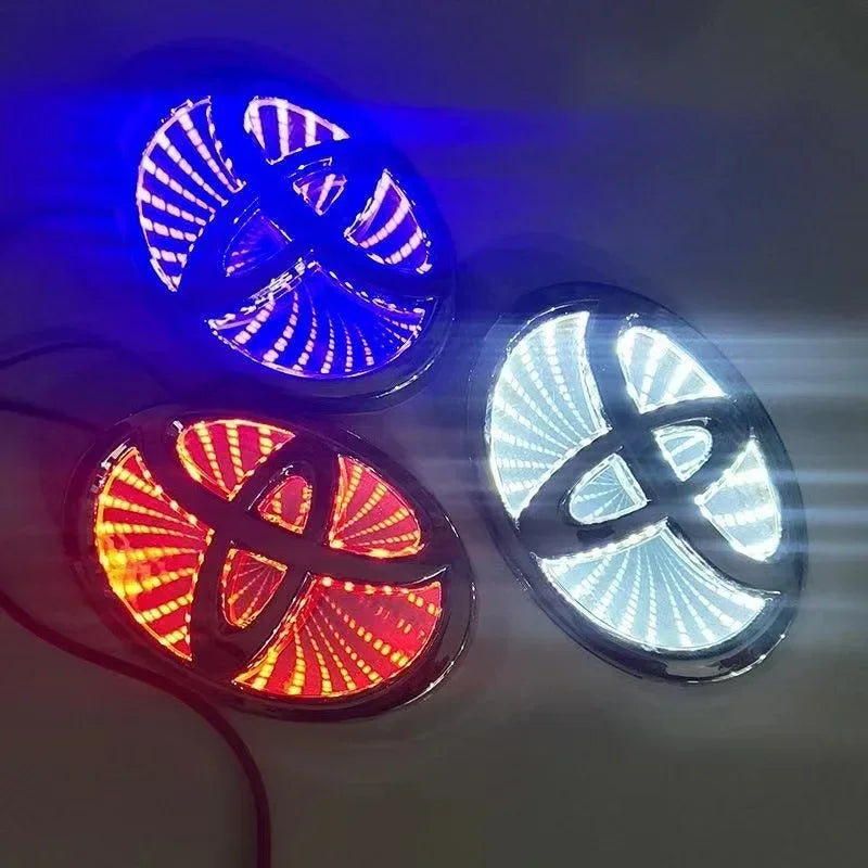 for Toyota Corolla PRADO Yaris CHR HRV AYGO Camry Vios Highlander LVALON Rav4 CHR REIZ 3D Car Front Grille Trunk Logo LED Light