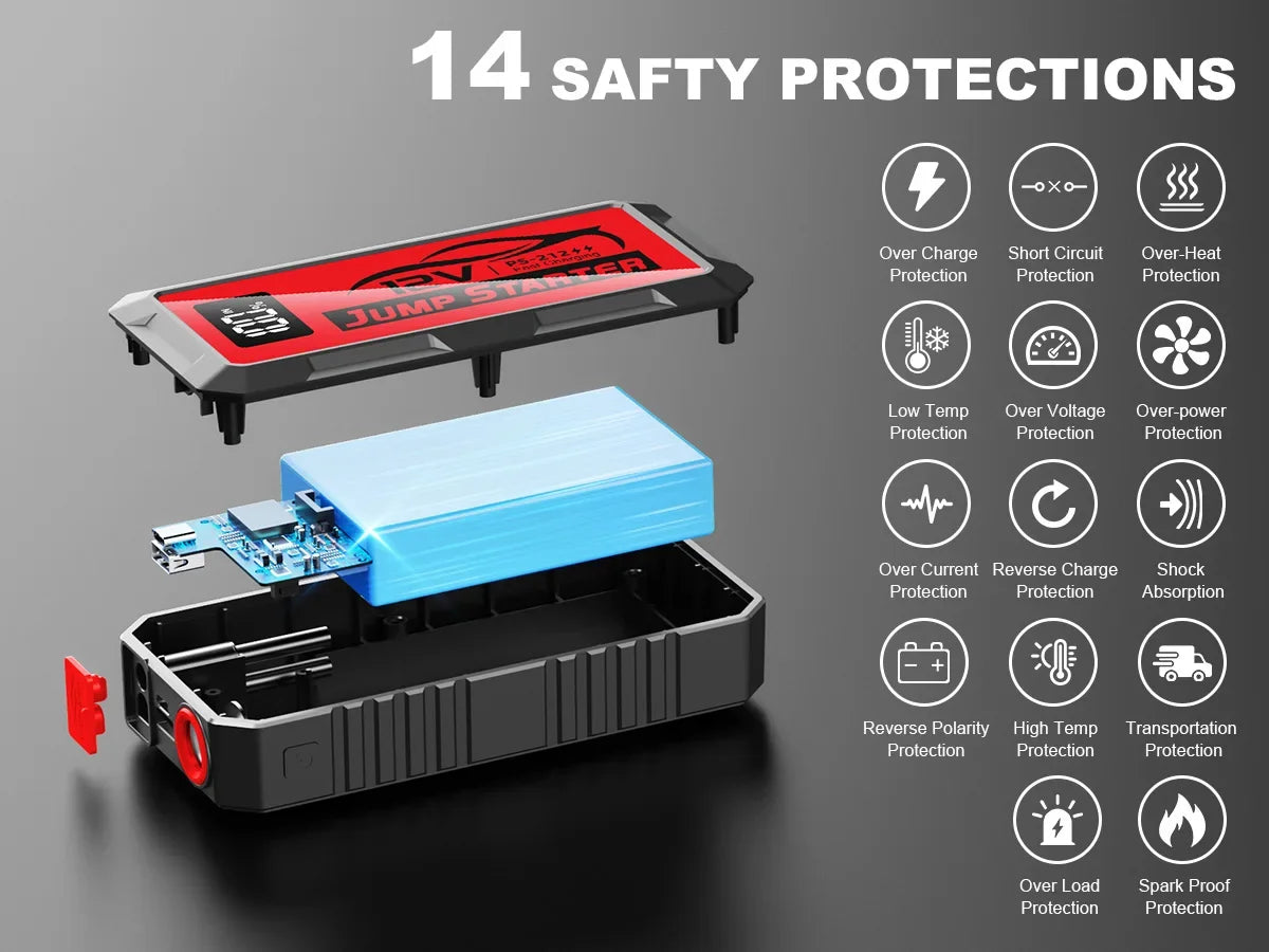 12000a 10000amp 8000a 4000a Super Capacitor 12v Booster Portable Charger Auto Starting Device PowerBank Car Jump Starter Battery