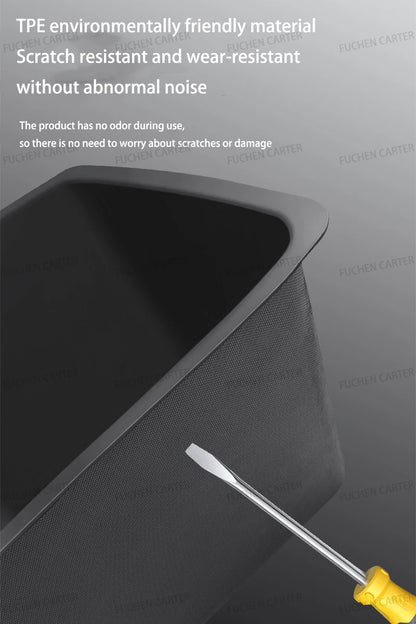 For Tesla NEW Model YL 2026 Rear Trunk Side Storage Box Cargo Organizer TPE Bin Box Flocking Mat Partition Board Accessories