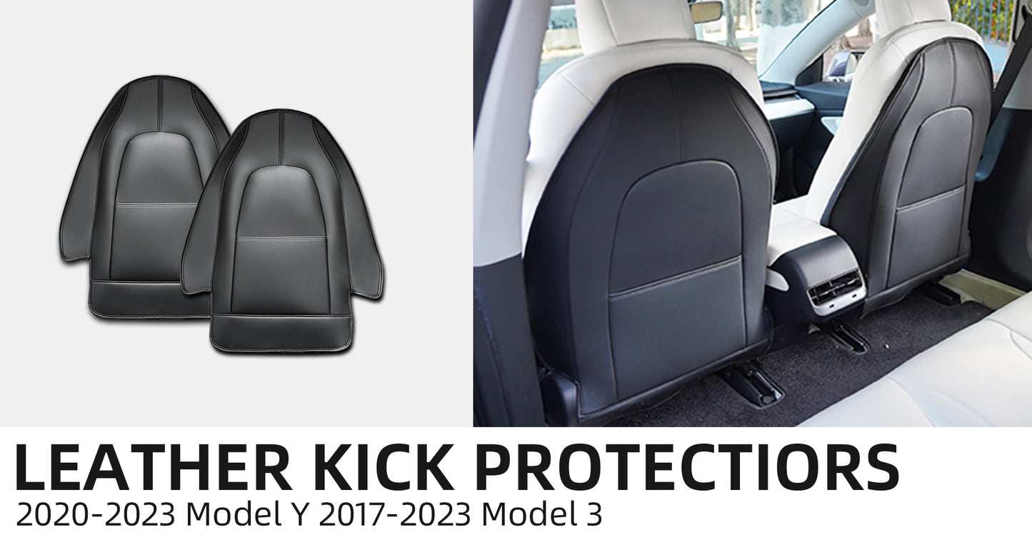 For Tesla Model 3 Model Y Seat Back Kick Protector Backseat Kick Mats for Kids Extra Organizer Pocket