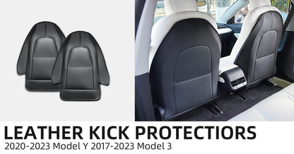 For Tesla Model 3 Model Y Seat Back Kick Protector Backseat Kick Mats for Kids Extra Organizer Pocket
