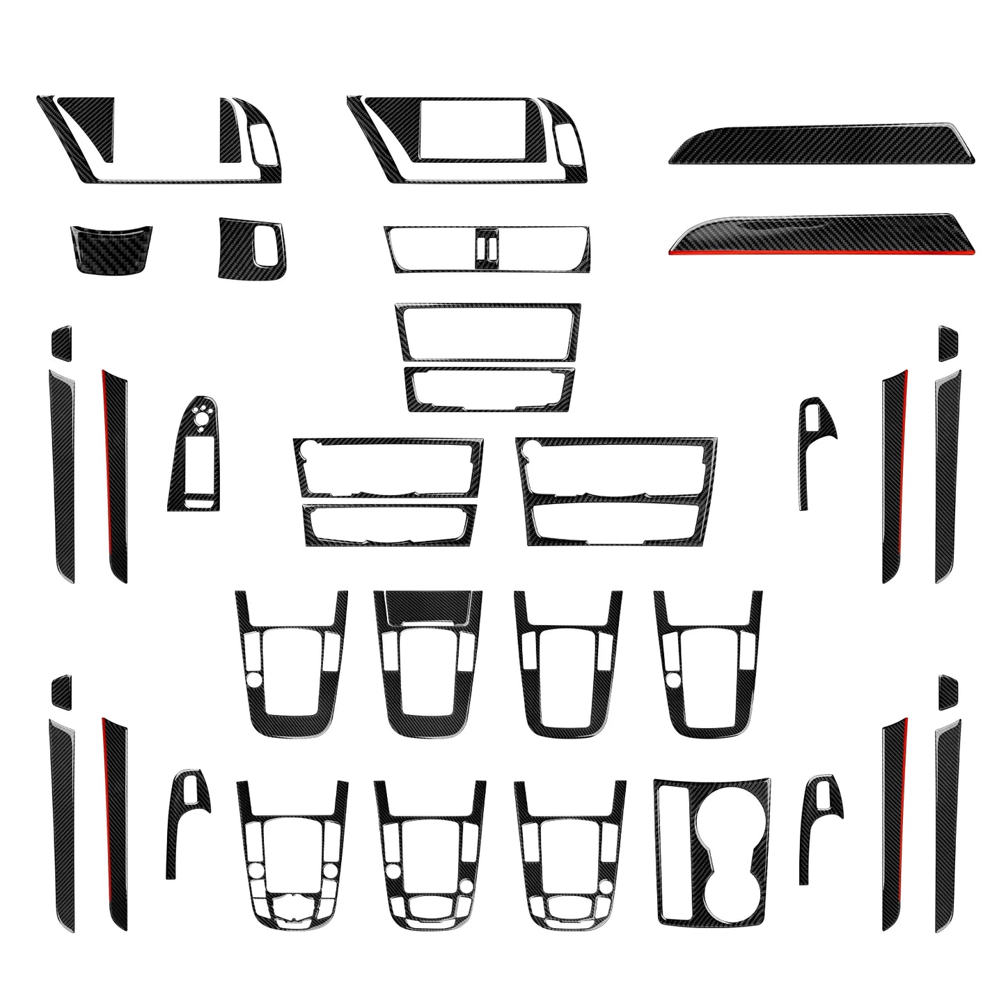 Car Center Console Gear Shift Panel Set, For Audi A4 S4 RS4 A5 S5 RS5 (2007-2016) Carbon Fiber Interior Sticker Trim Accessories