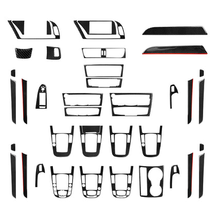 Car Center Console Gear Shift Panel Set, For Audi A4 S4 RS4 A5 S5 RS5 (2007-2016) Carbon Fiber Interior Sticker Trim Accessories