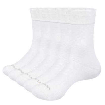 YUEDGE Mens Socks Breathable Comfortable Thin Cotton Socks Classic Casual Mid Crew Calf Business Dress Socks For Size 37-46