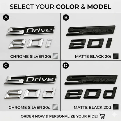 3D ABS Car Styling Logo sDrive 20i 20d Emblem Badge Sticker For BMW X1 X2 X3 Z4 Trunk Fender Decal Gloss Black Silver Accessorie