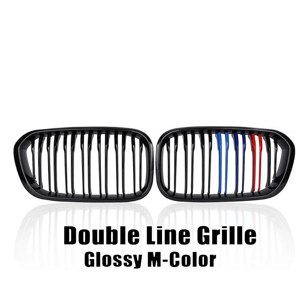 XVIP Front Bumper Kidney Grille Racing Grills For BMW 1 Series F20 F21 2015-2019 Replacement Double Slat Gloss Black Grilles