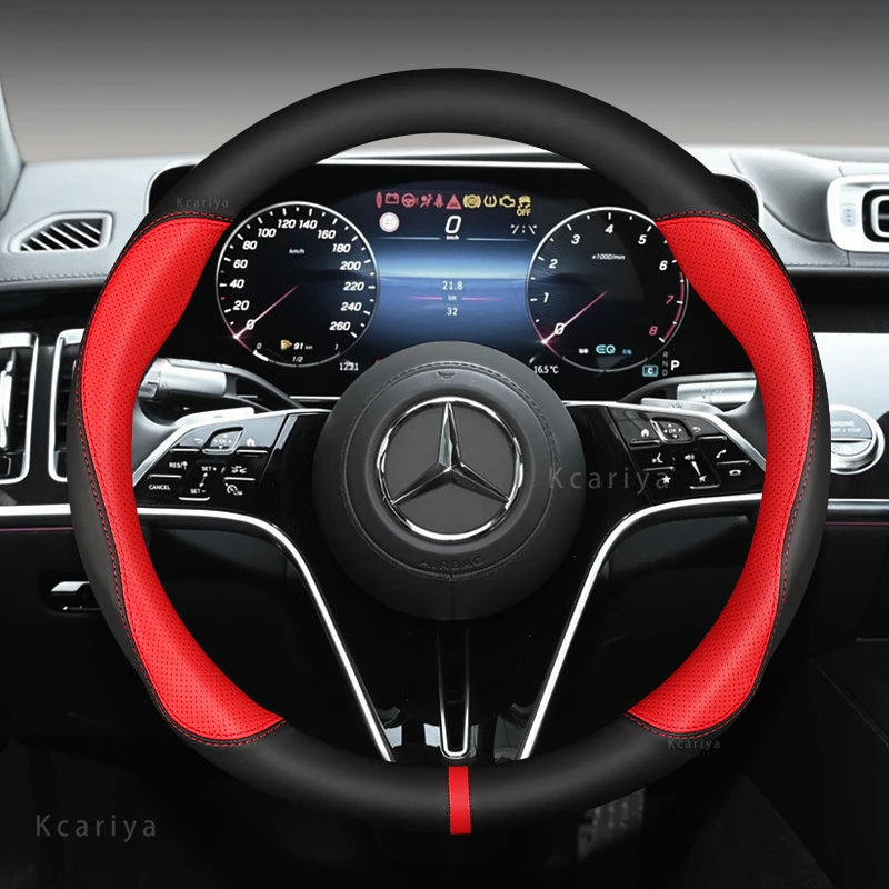 Car steering wheel cover For Mercedes A B C E R V CLASS CLA GLC GLK ML SLK VITO W123 W124 W203 W204 W176 W177 W212 W213 W221 245